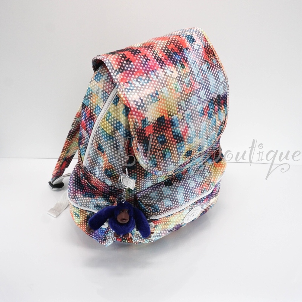 NWT New Kipling BP4391 Ezra Travel Bag Backpack Polyester Radiant Zoom Multi 129 - Picture 4 of 11